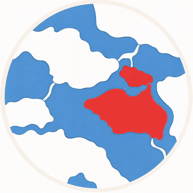 Gestileerde kaart waarop het eiland Tholen en Sint Philipsland als werkgebied zijn uitgelicht
